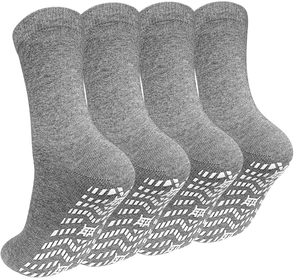 Artfasion Non Slip Grip Socks Men: Fall Prevention Hospital Seniors 9-15