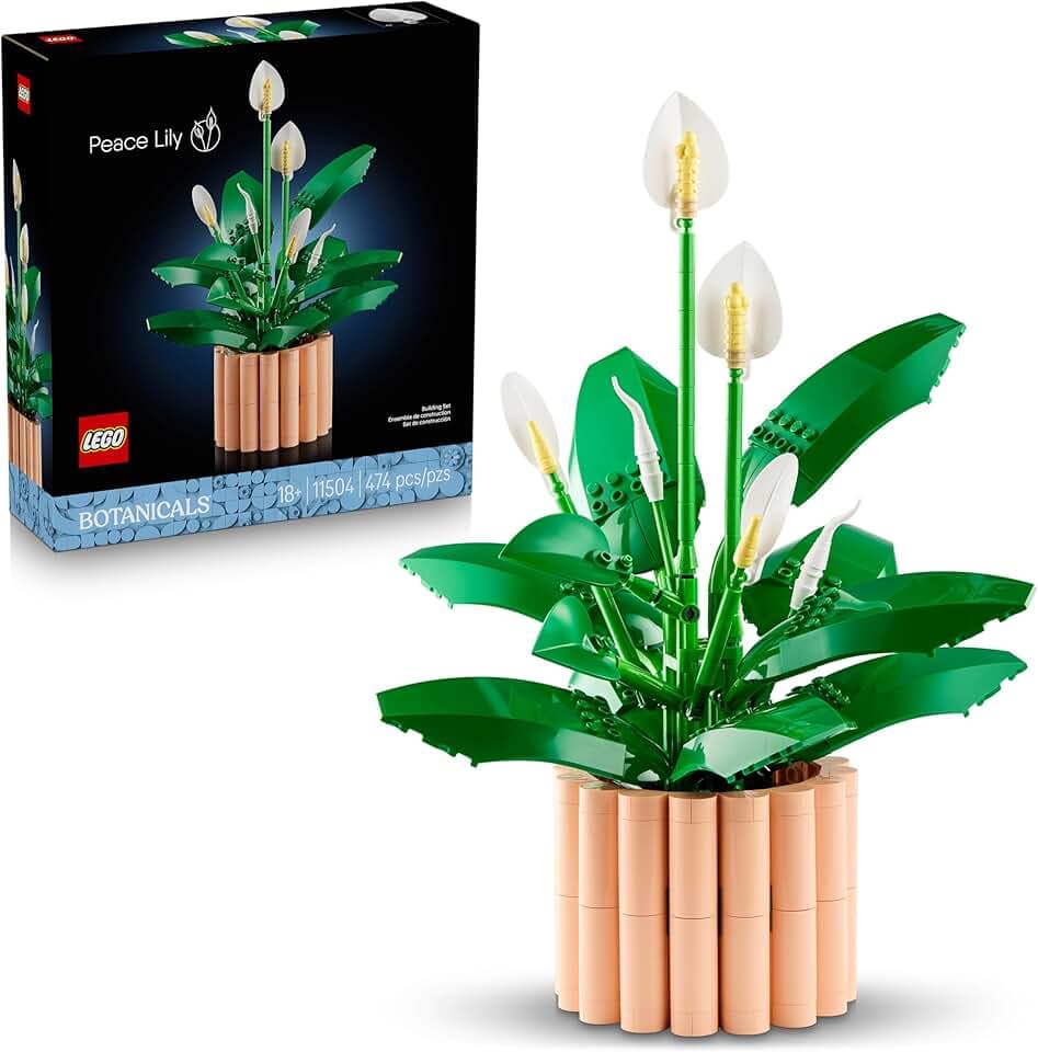 LEGO Botanicals Friedenslilie - Set mit Kunstpflanze für Erwachsene - Mit künstlicher weißer Blüten und Knospen für DIY Deko - Geschenkidee für Frauen - 11504