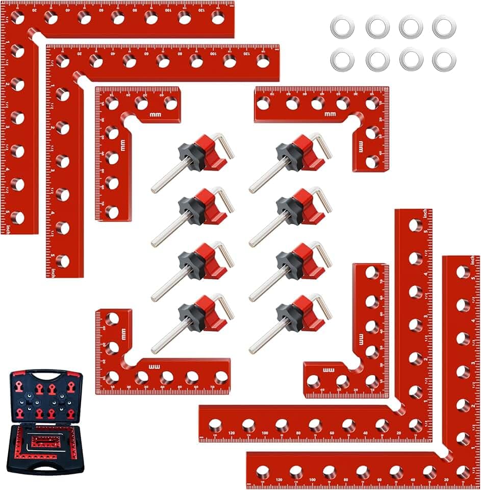 8Pcs Corner Clamps for Woodworking (4x5.5"& 4x3.14") With Box.