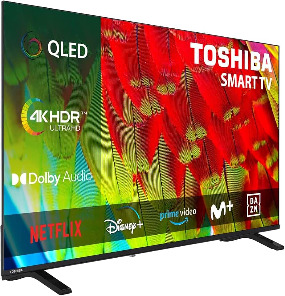 Toshiba 50QV1563DG QLED-Fernseher, 4K UHD, Smart TV, Rahmenlos, HDR10, Dolby Audio, kompatibel mit Alexa, Serie 2026