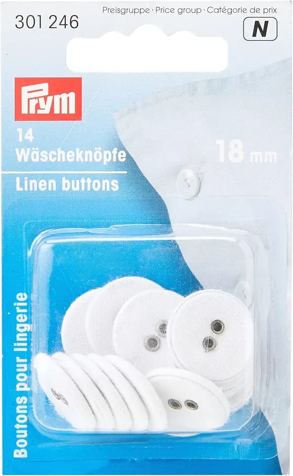 Prym - Prym Weiß (18mm) Leinen Wäscherei Tasten - 14 Stück