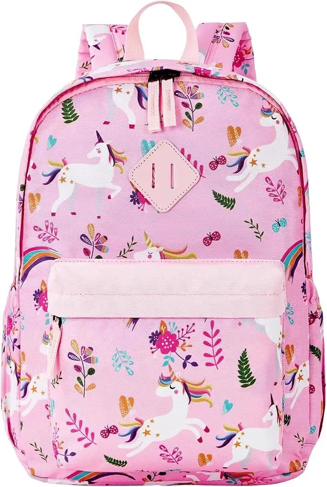 KK CRAFTS Preschool Backpack Kindergarten Little Kids Toddler Elementary School Backpacks for Boys and Girls with Chest Strap(17Inch, Pink Unicorn)