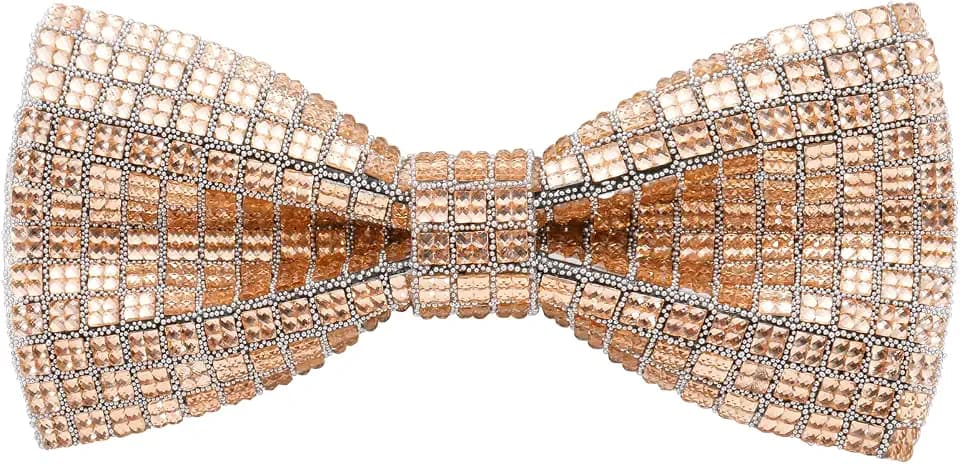 HOULIFE Strass-Fliege für Herren, vorgebundene Fliege mit Pailletten, verstellbare Kristallfliege für Hochzeit, Party, Bankett