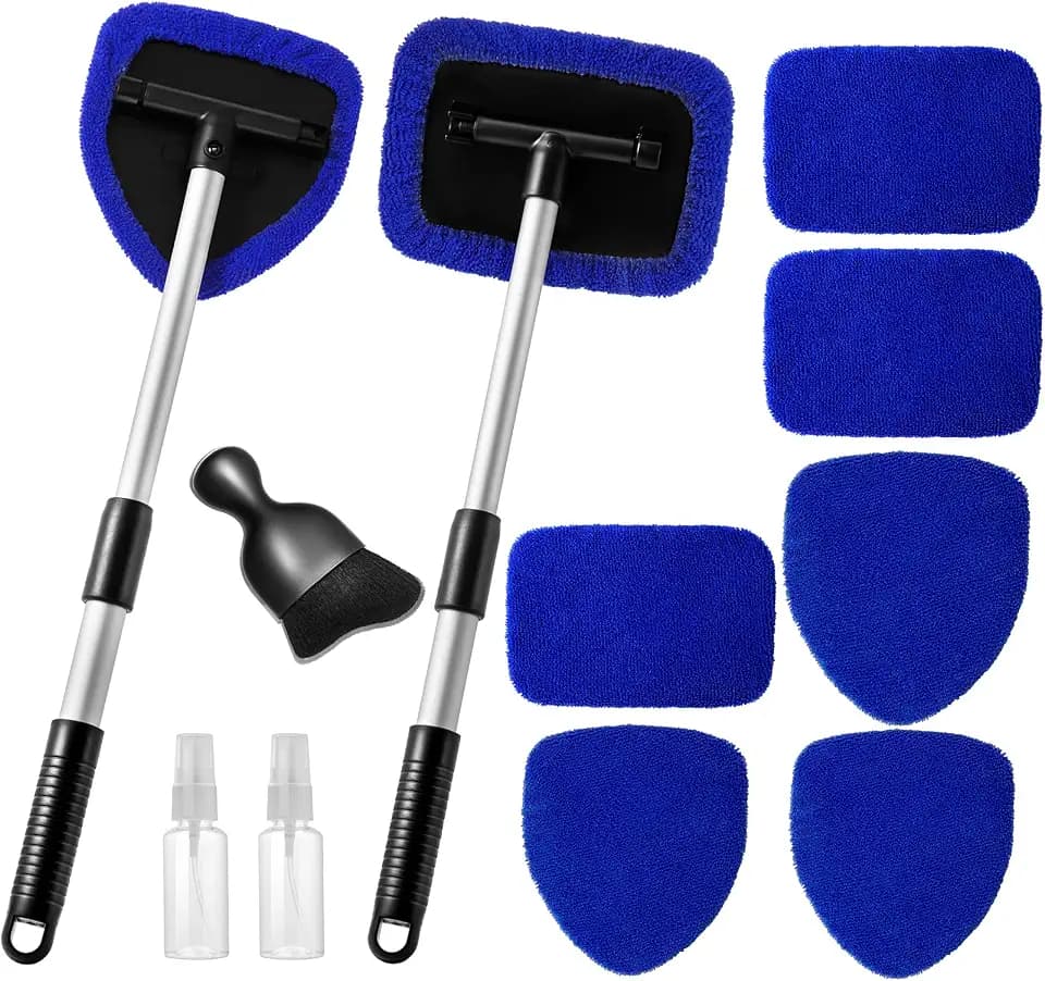 Qydipclin 11pcs Windshield Cleaner Tool Car Interior Window Cleaning Kit