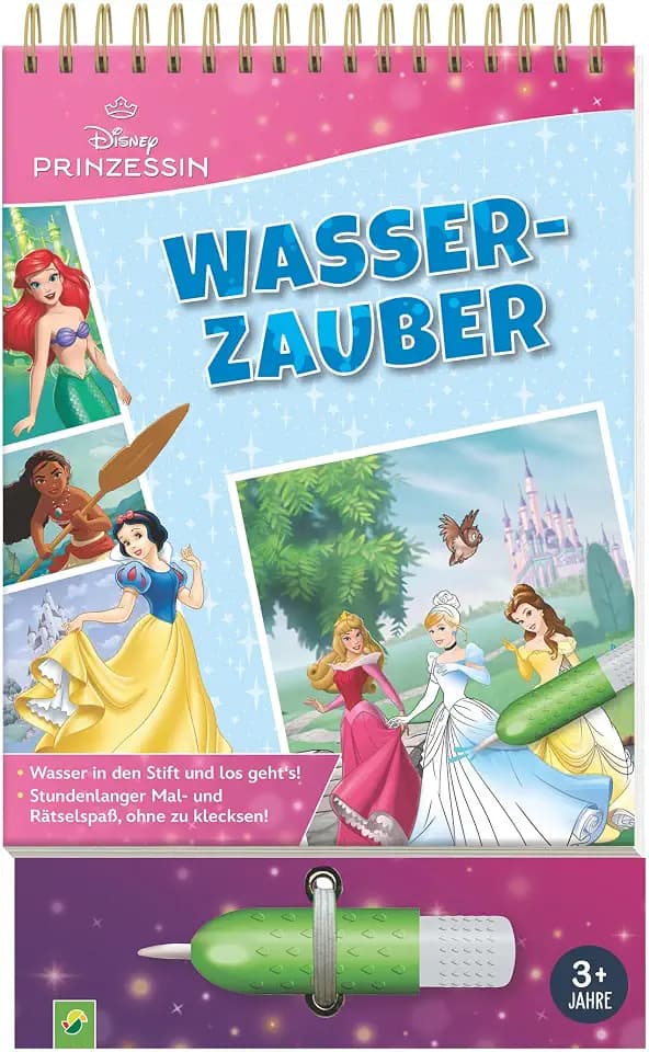 Disney Prinzessin Wasserzauber Malbuch - einfach mit Wasser malen: Wassermalbuch mit Wassertankstift für Kinder ab 3 Jahren I Geschenk