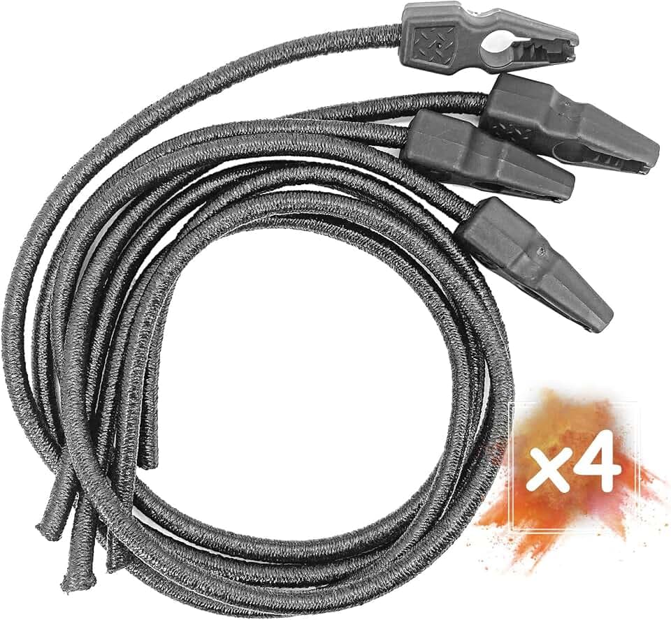 MAGMA 4 Elastische Spanngurte mit Schnellverschlüssen für Poolplanen, 75 cm, 8 mm Durchmesser, Plane, Zelt, Boot, Fahrrad und LKW, wasserdichte & Langlebig, Auch für Eisenwaren, Wohnwagen (Schwarz)