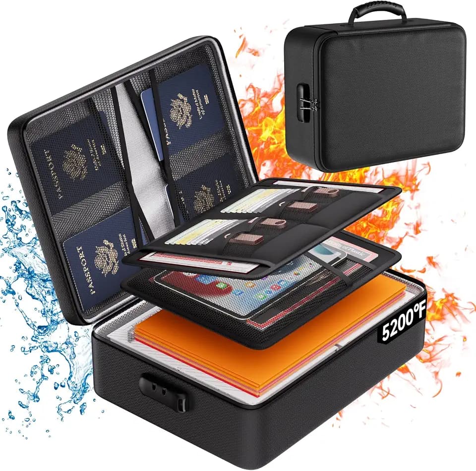 DocSafe 5200°F Fireproof Document Organizer Box with Lock, Heat Insulated