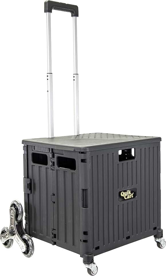 dbest Products Quik Cart Stair Climber Collapsible Rolling Crate - Black