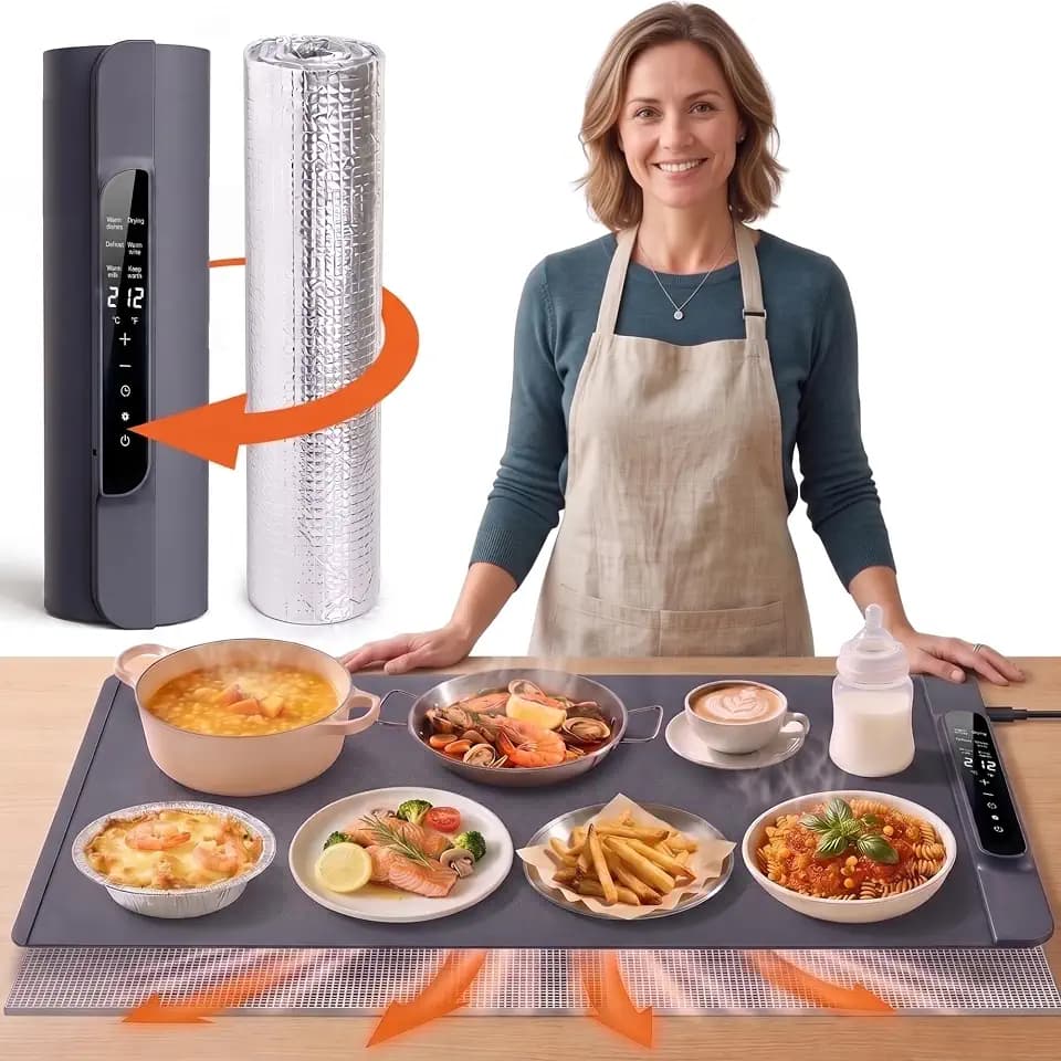 Warming Mat for Food Extra Large - 36”x15” Electric Food Warmer with Heat Resistant Pad, 14 Temperature & 20 Timer Settings with 6 Preset Modes, Dual Temperature Display, Child Lock & Auto Shut-Off