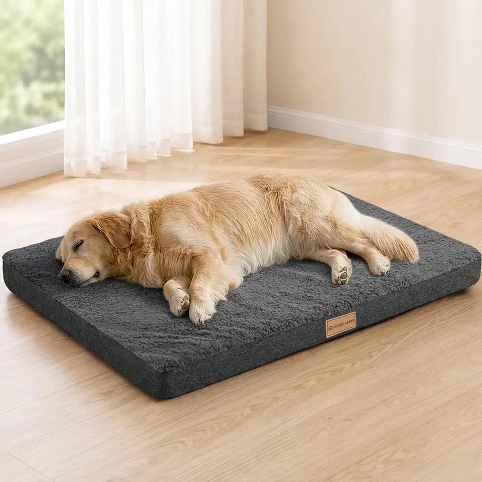 Patas Lague Orthopedic Large Dog Bed Pet Sofa Mat 36''X24'' Dark Grey