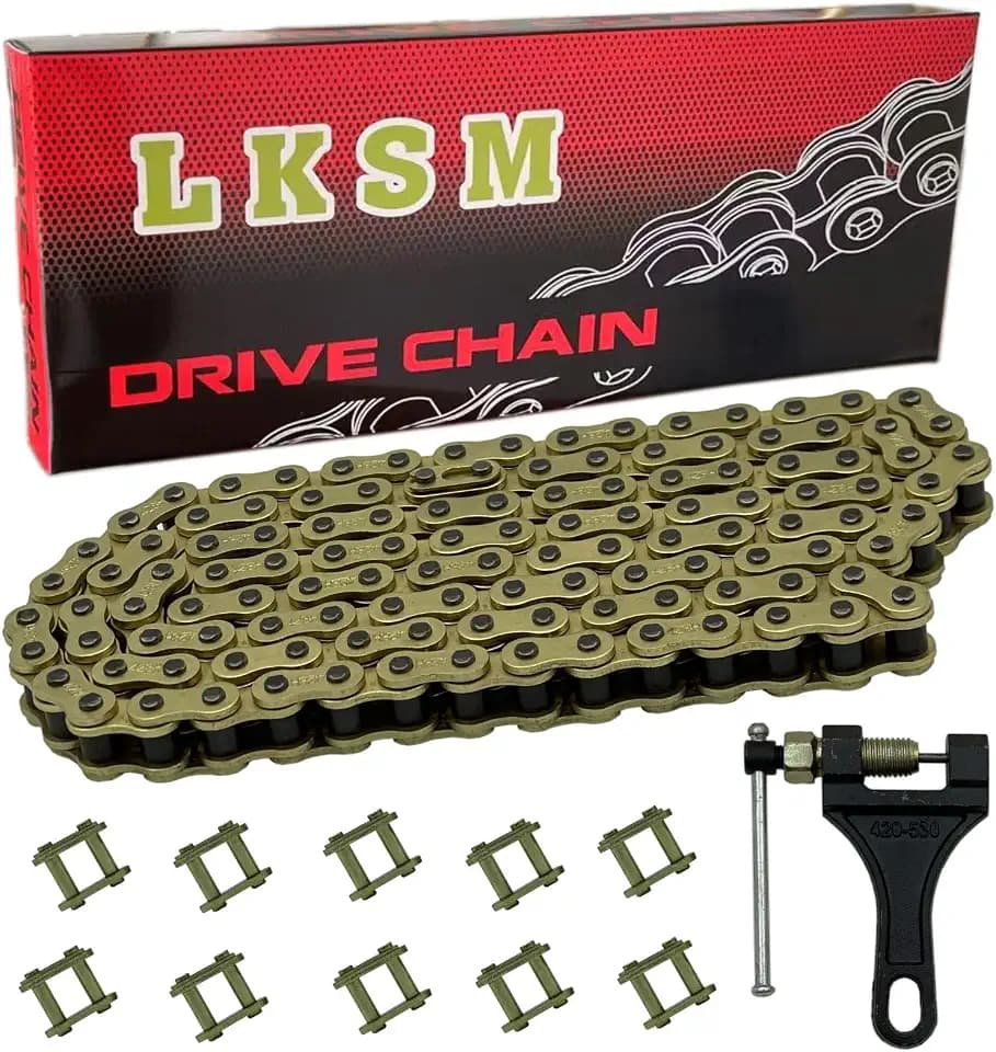 428H Motorcycle Gold Chain 116 Links with Chain Breaker Tool