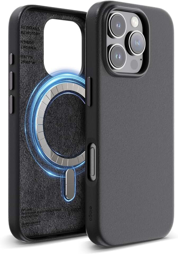 elago Magnetische Lederhülle für iPhone 16 Pro