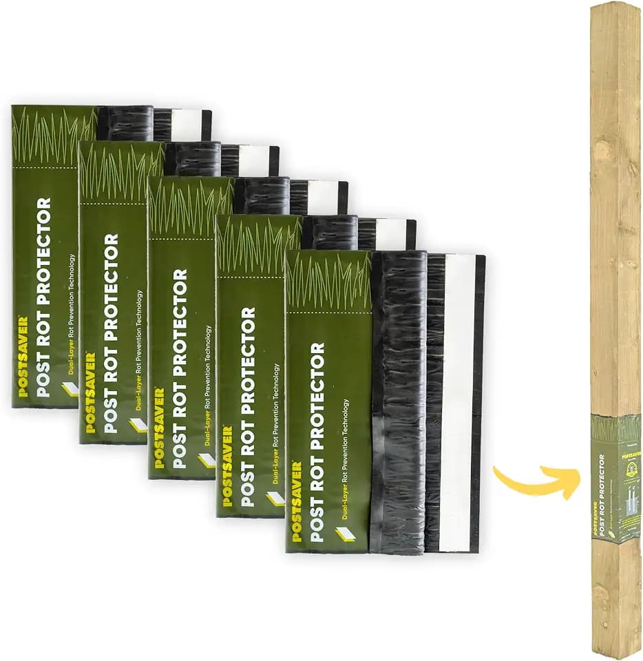 Fäulnisschutz für Zaunpfosten Postsaver Pro-Wrap Standard passt 75 x 75mm to 100 x 100mm Quadratische Zaunpfähle (5er Pack)