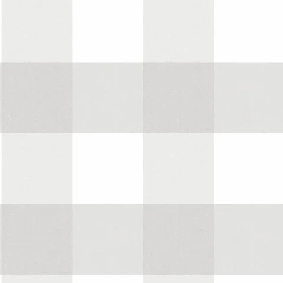 NuWallpaper Farmhouse Plaid Peel and Stick Wallpaper, Grey Farmhouse Plaid Removable Contact Paper for Walls, Self Adhesive Wall Covering for Bedroom Living Room Accent Wall