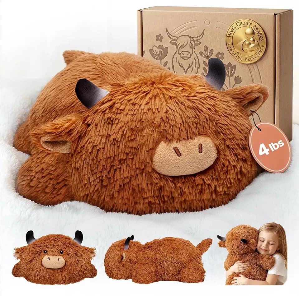 Mewaii Highland Cow Gewichtskuscheltier, Maschinenwaschbar, 1,8 kg