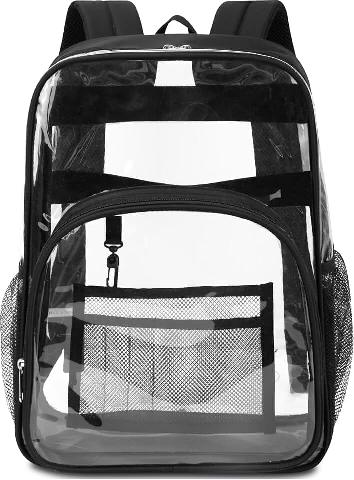 BLUEFAIRY Clear Backpack for Boys Ages 5-10 Heavy Duty Transparent Bookbag