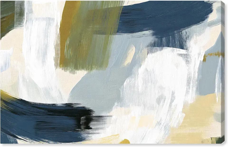 Art Remedy Color Block Abstract Canvas, 45" x 30", Gallery Wrapped, Textured Greens II