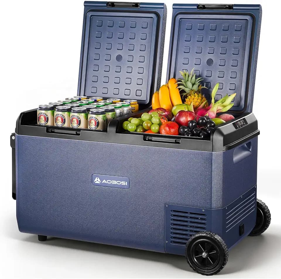 AAOBOSI 75L Kompressor Kühlbox, -20~20°C, APP, Dual Zone, IPX4 Wasserdicht