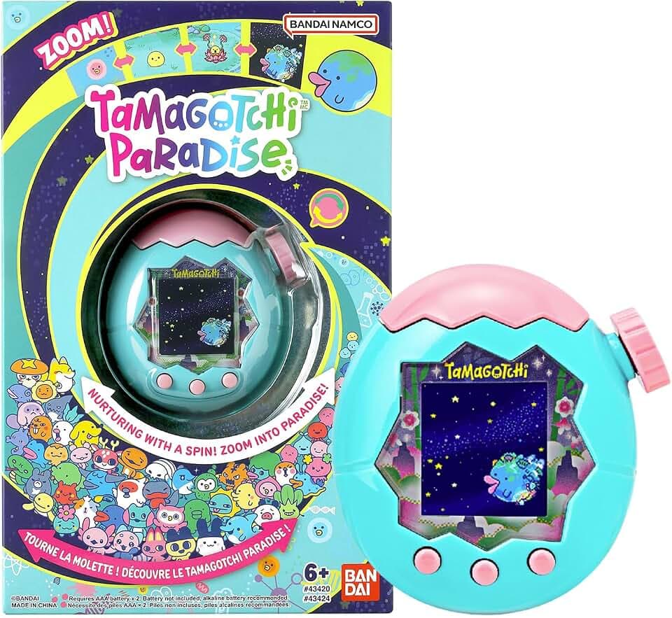 Bandai – Tamagotchi Paradise Jade Forest – Virtuelles Haustier zum Aufziehen – Tamagotchi Interaktives Spielzeug, Zoom-Drehrad – Modell Wald in Grün und Rosa – Spielzeug für Kinder ab 6 Jahren – 43424