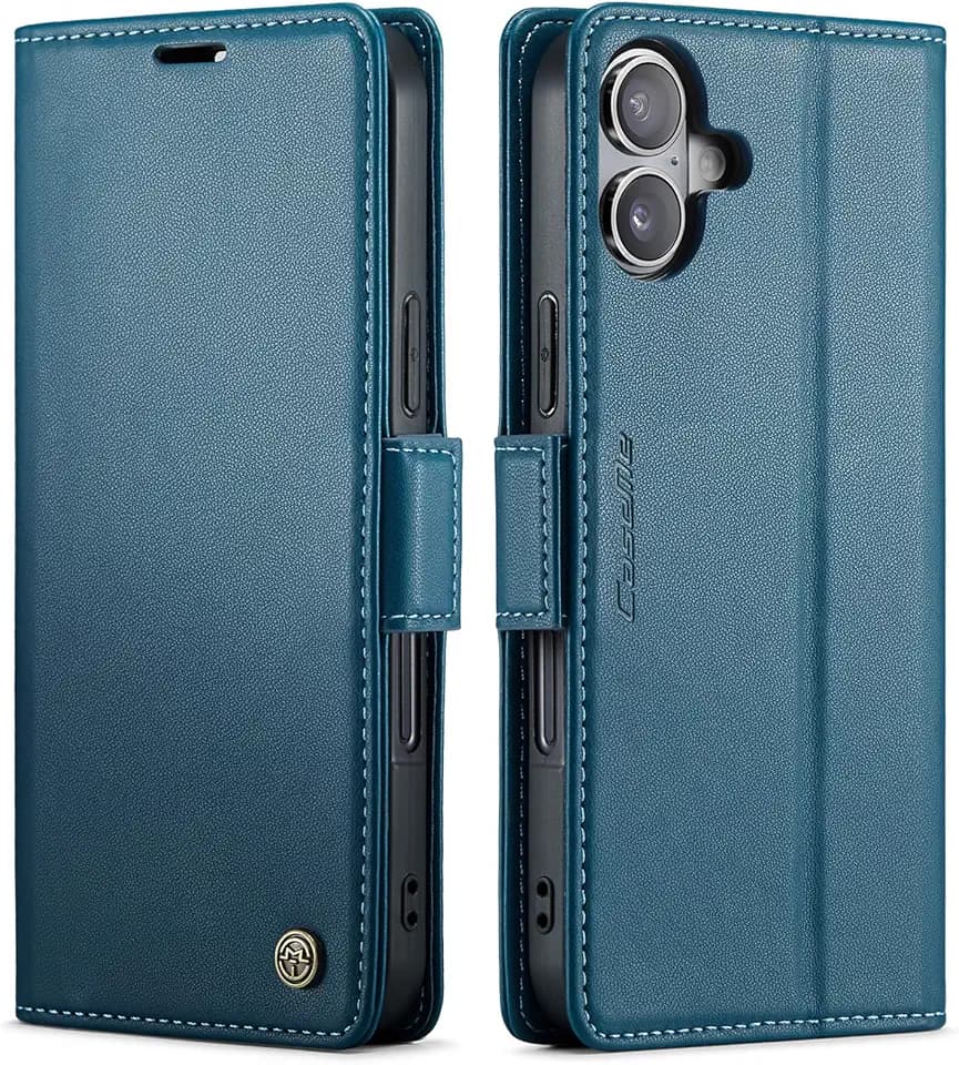 QLTYPRI Wallet Case for iPhone 16 with Card Holders, Blue
