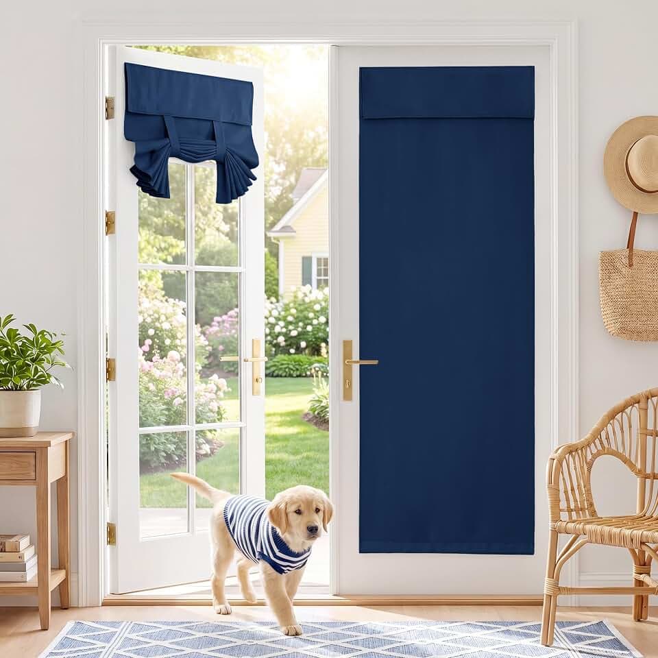 RYB HOME 2 Panels French Door Window Curtains for Front Glass Door