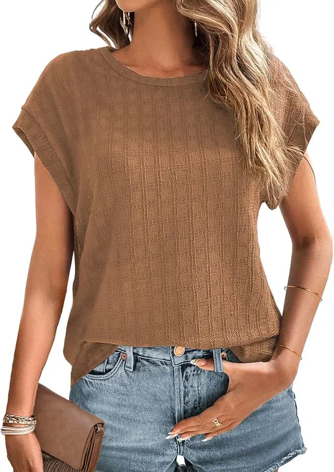 Chicrise T-Shirt Damen Sommer Flügelärmeln Tank Top Basic Armelloses Oberteil Freizeit Casual