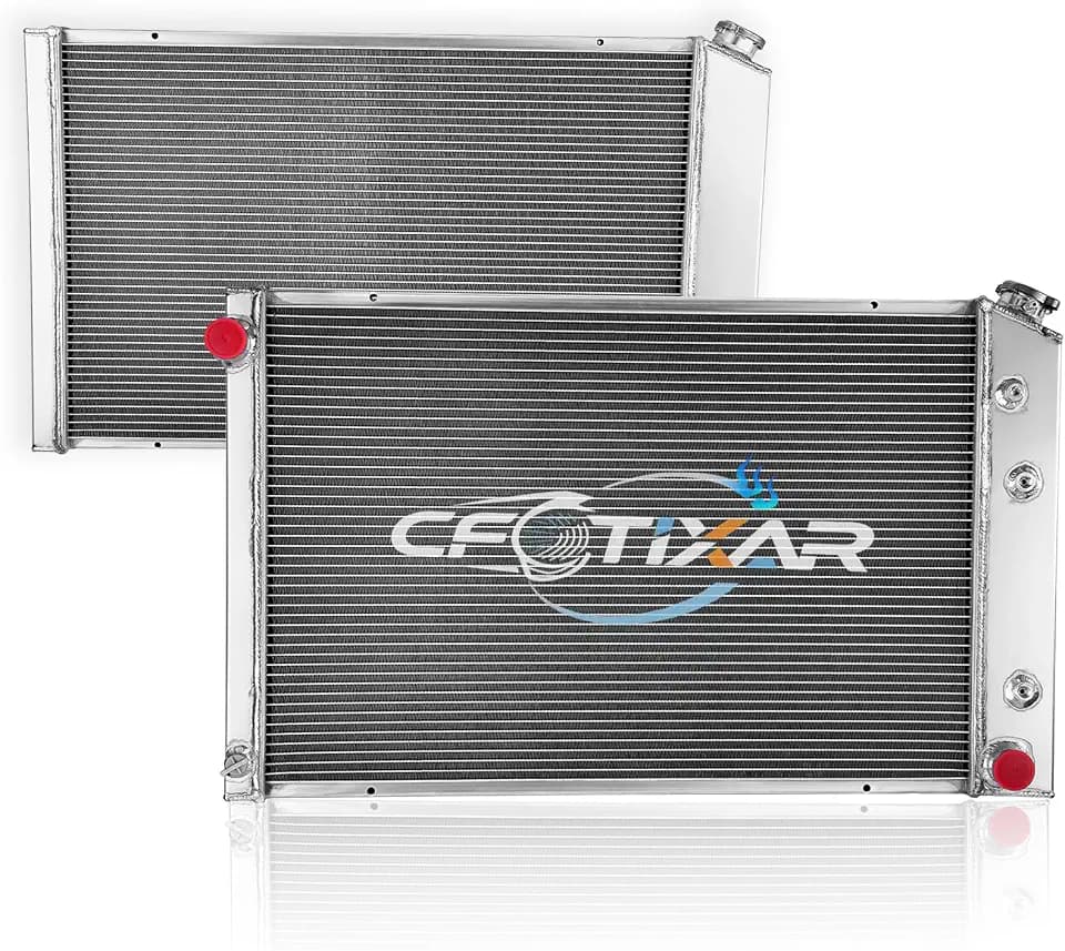 3-Row Aluminum Radiator for 73-87,84 Chevy C/K C10 C20 C30 K10 K20 GMC C15 Truck for 1973-1991 GMC model AT 44mm Core Thickness Automotive Replacement Engine Radiators with TOC