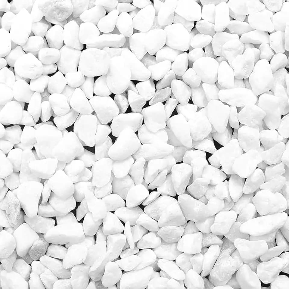 BELLE VOUS Dekosteine Weiß (3,6kg Sack) - Deko Steine kleine Steine Garten - Weiße Steine Deko - Kieselsteine Garten - Ziersteine kleine Steine - Vasenfüller Pflanztöpfe Grab