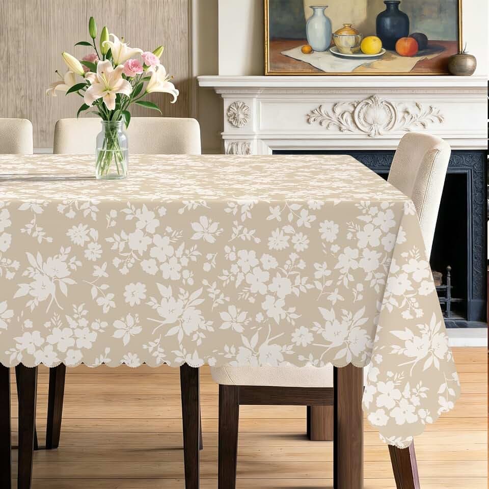 Floral Daisies Flowers Rectangle Table Cloth Cover 60x104inch