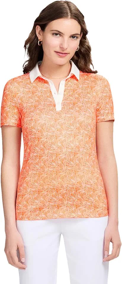 Izod Women's Shirt Performance Stretch Golf Collared Short Sleeve