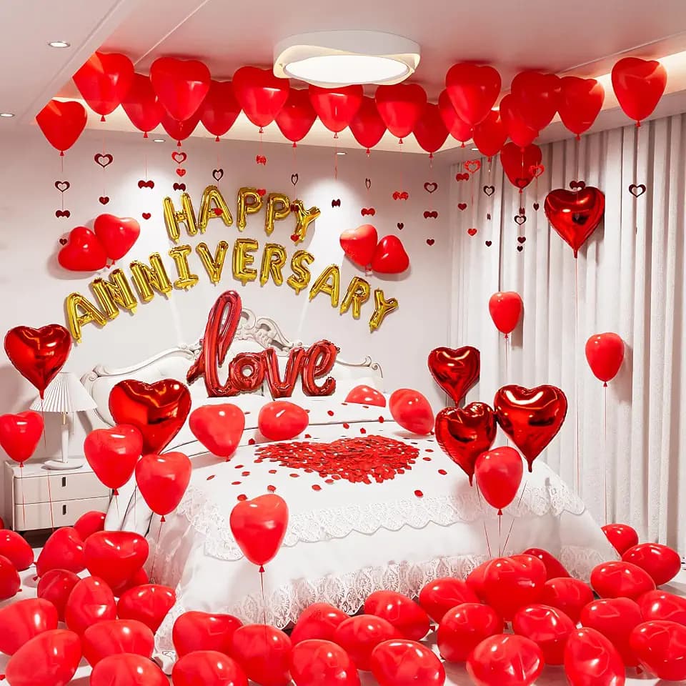 Anniversary Balloons Decorations, Happy Anniversary Banner Balloons