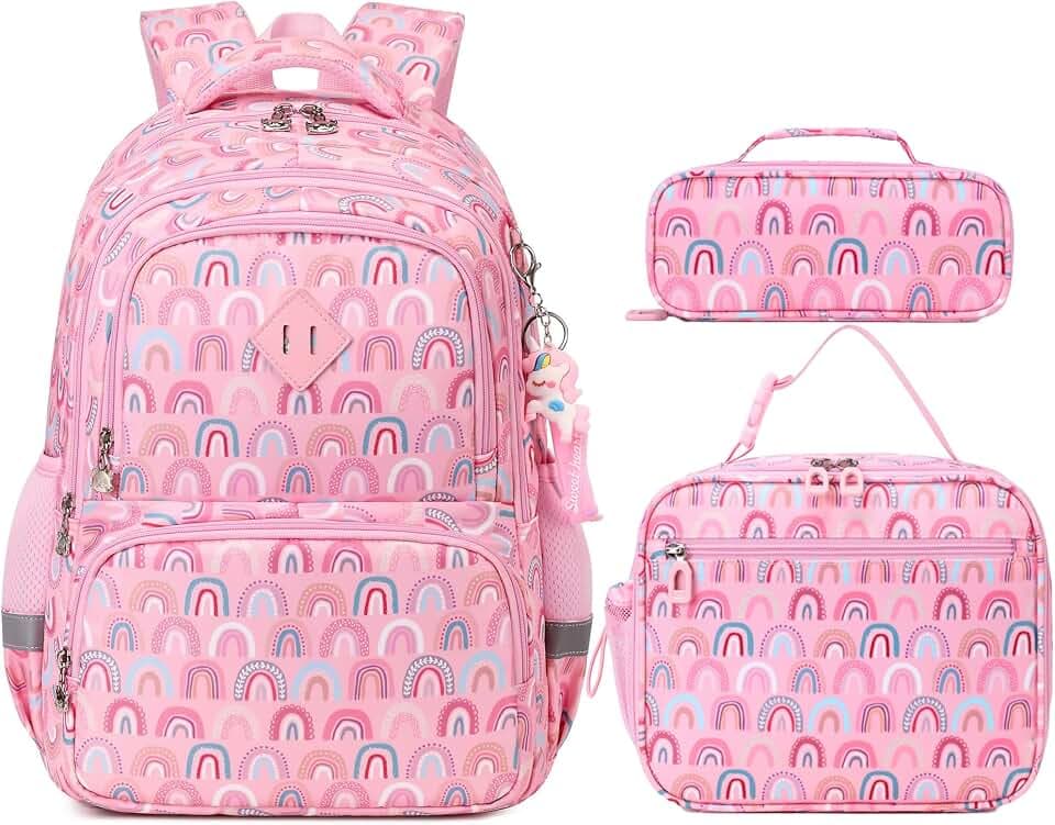 MUSEVOS Kids Backpack, Kawaii Printed Girls Bookbags for Preschool, Lightweight School Backpack for Primary and Elementary and Kindergarten, Waterproof Teen Backpacks