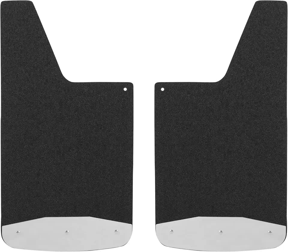 LUVERNE 251223 Universal Front or Rear 12-Inch x 23-Inch Textured Rubber Mud Guards with Stainless Steel Plates, 2 Flaps