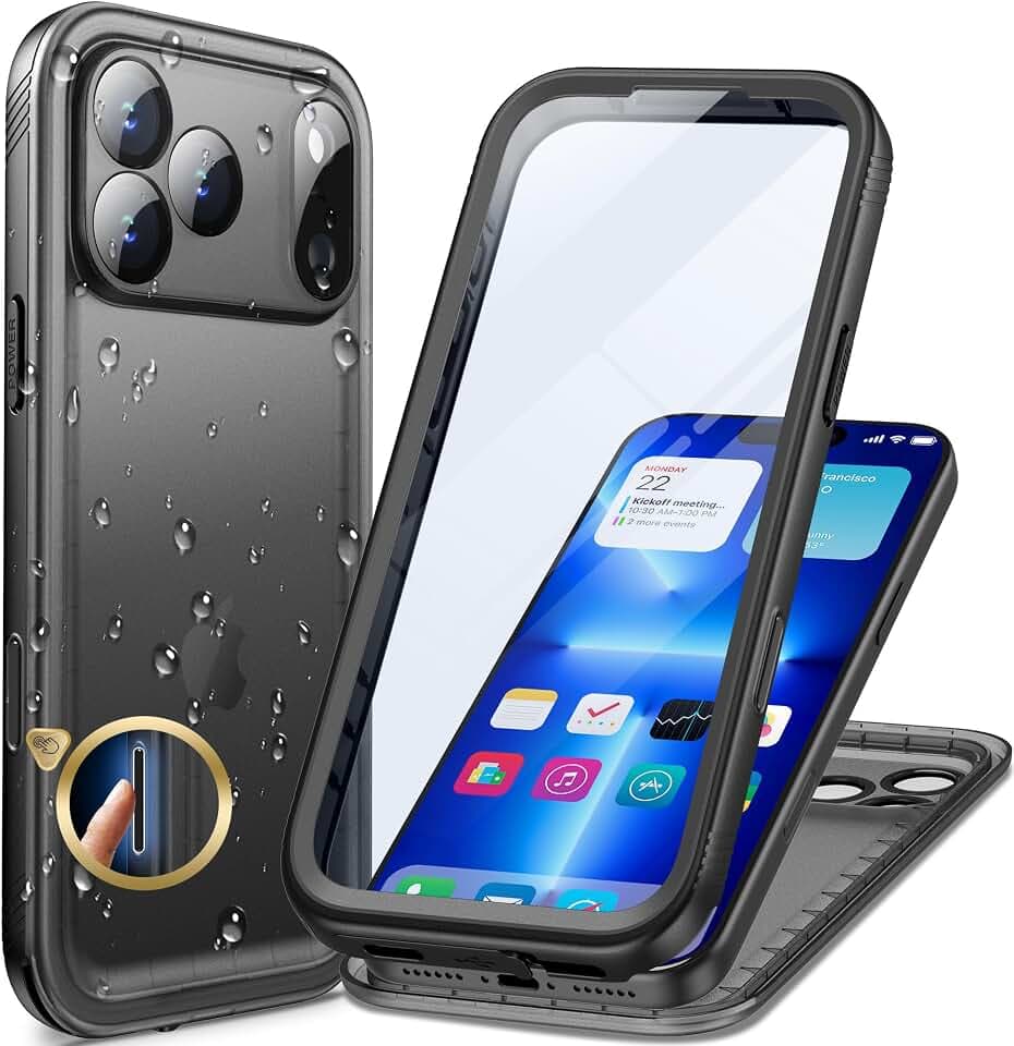 Cozycase for iPhone 18 Pro Max/iPhone 17 Pro Max Waterproof Case Black