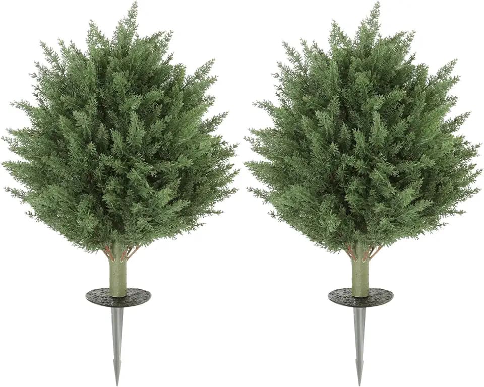 HOMCOM 2er-Set Künstliche Pflanzen 40 cm UV-beständige Kunstpflanze