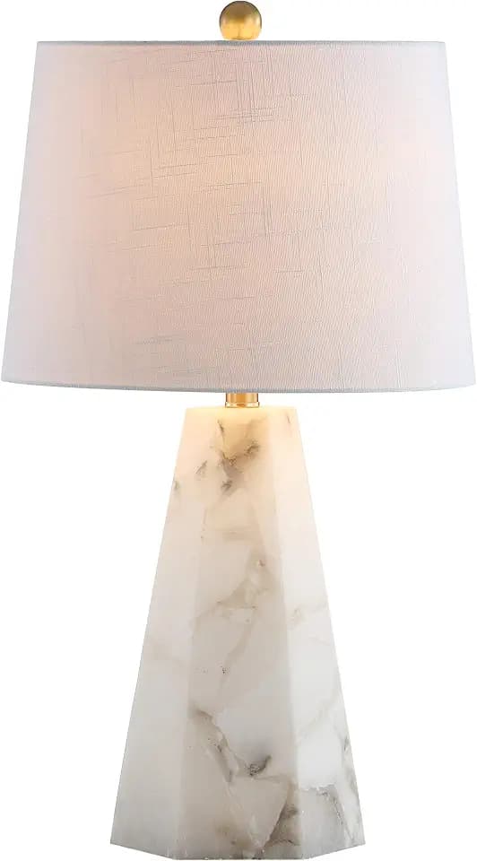 JONATHAN Y Xio Table Lamp Alabaster Metal 25.5", Natural/Brass Gold