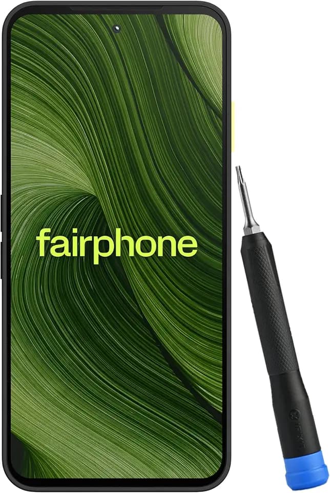 Fairphone Gen. 6 (reparierbares, nachhaltiges und langlebiges Smartphone (6,31"-Display, 50-MP-Dual-Kamera, 8GB/ interner Speicher 256GB, 4315 mAh, Android 16)) inkl. iFixit Schraubendreher