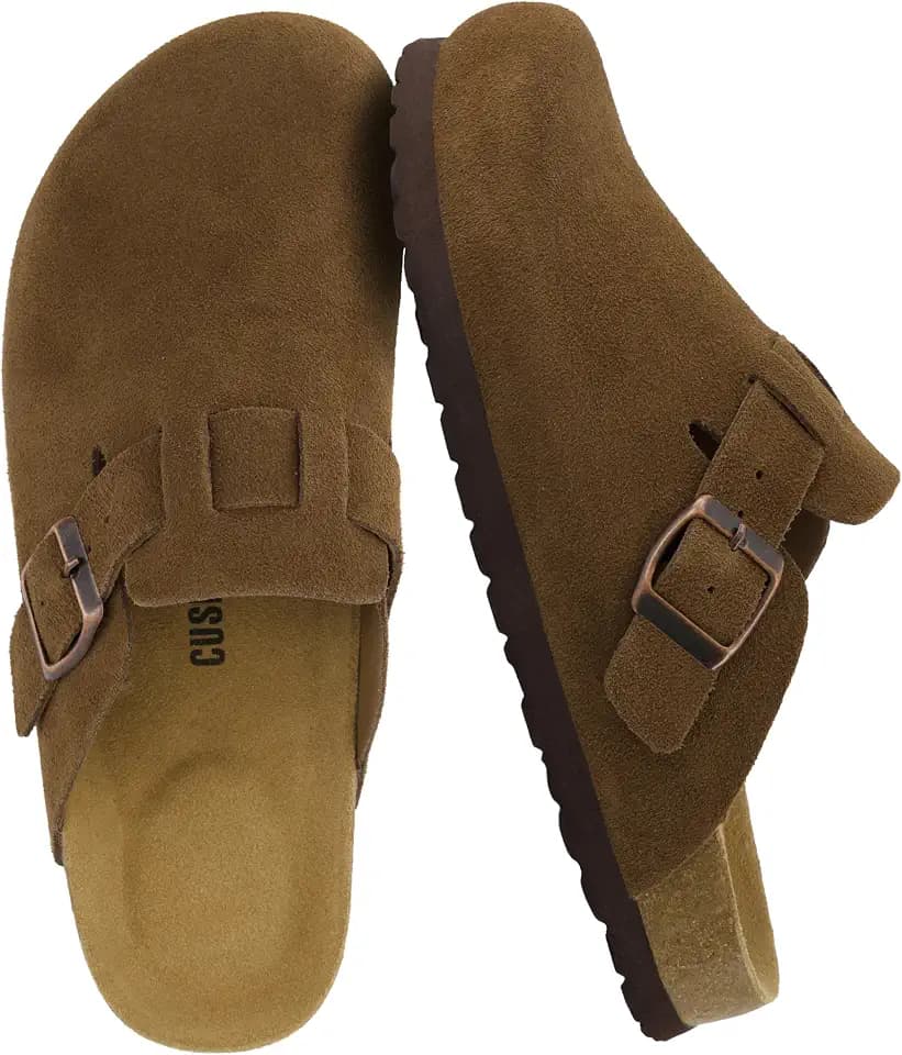 CUSHIONAIRE Hana - Genuine Leather Suede Classic Clog Womens Shoes - Slip On Mule Comfortable Shoes for Women