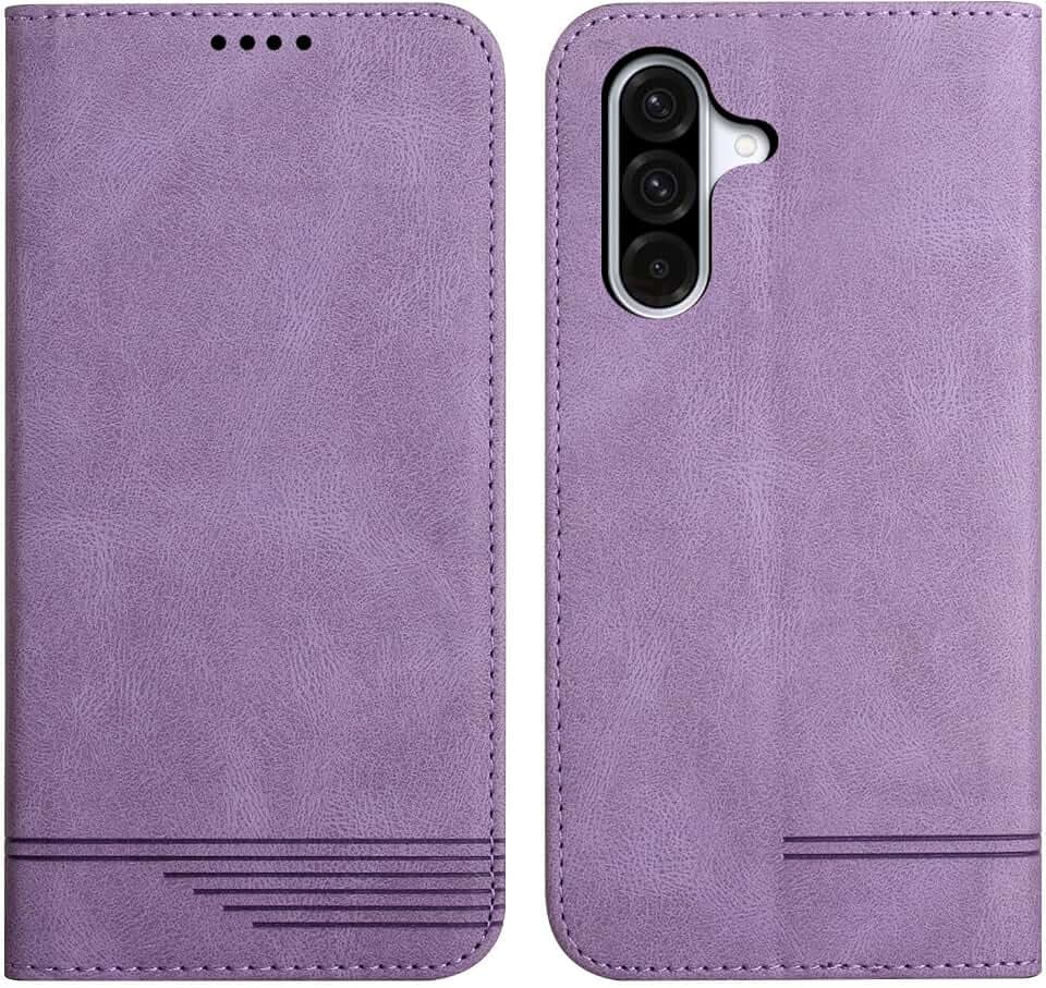 Handyhülle für Samsung Galaxy A36 5G PU Leder Brieftasche Schutzhülle Galaxy A36 5G Etui Case Ständer Magnetisch Klapp Hülle für Samsung Galaxy A36 5G Violett