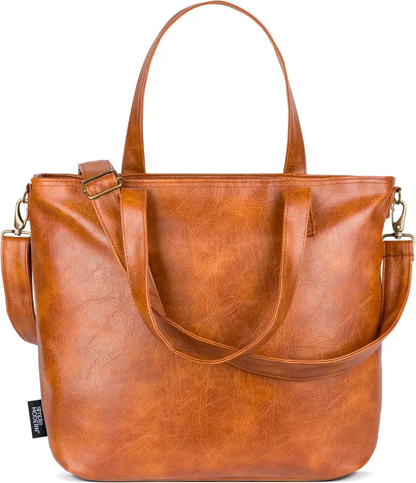 Simple Modern Vegan Leather Tote Bag for Women