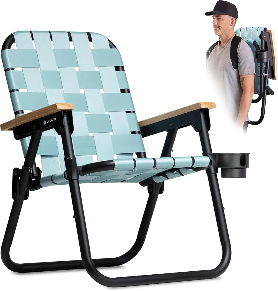 GoSports WOVN Beach Backpack Chair - 9 Styles Available - Premium Folding Camping Chair