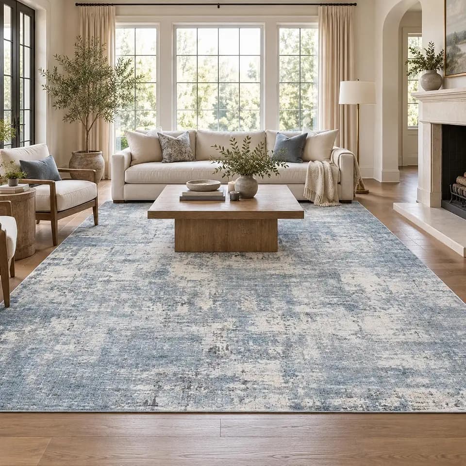 9x12 Area Rugs Washable Modern Abstract Living Room Bedroom Rug