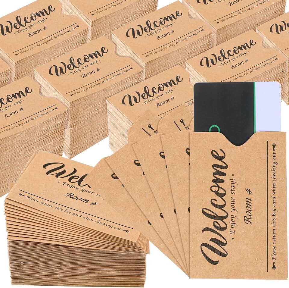 Sabary 1000 Pcs Kraft Paper Hotel Key Card Envelopes, 2.36 x 3.54 Inch