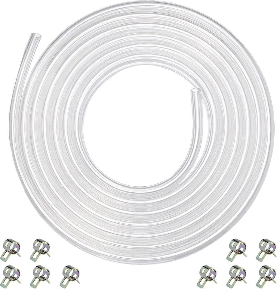I.D 3/16" x O.D 5/16" Clear Fuel Line Hose Tube 10 Feet(5 mm x 8mm)