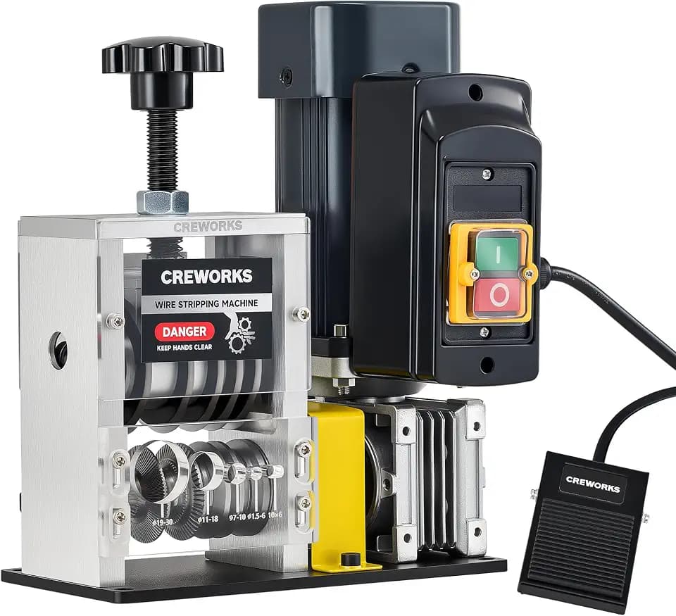 CREWORKS 180W Electric Wire Stripper Machine for 0.06"-1.18" Wires,5 Blades
