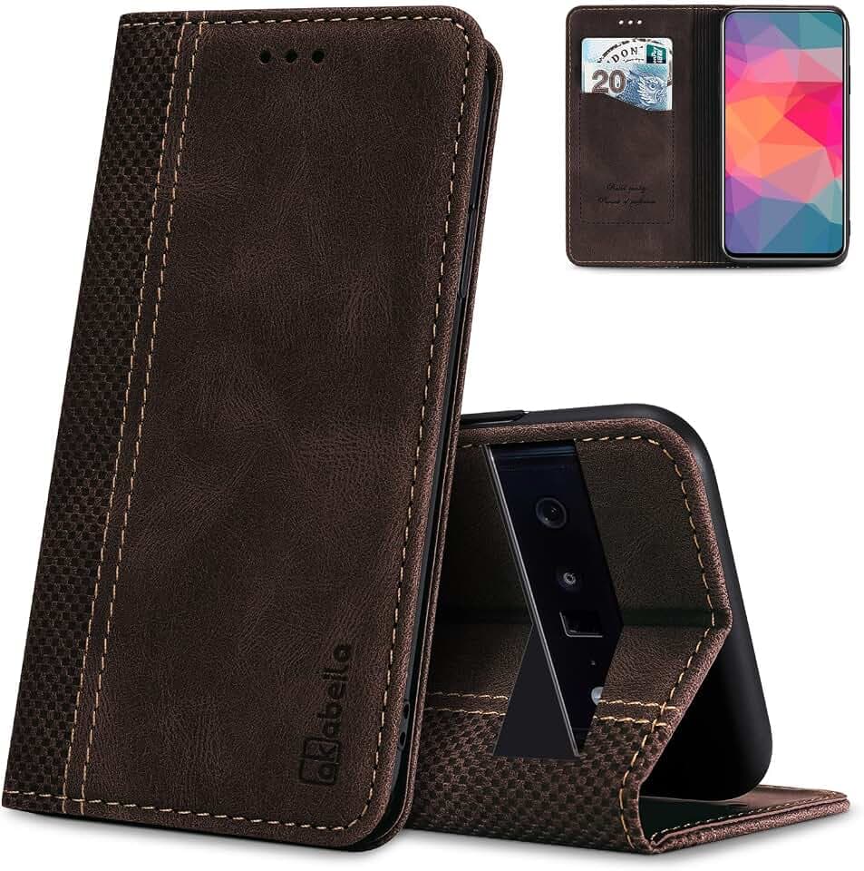AKABEILA Hülle für Google Pixel 8 Pro Handyhülle Leder Flip Case Ständer PU Brieftasche Schutzhülle Klapphülle Tasche Case mit [Kartenfach] [Standfunktion] [Magnetisch] 6.7"