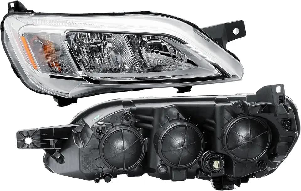 Replacement Passenger Right Side Halogen Headlight Head Lamp Light Chrome Molding With Bulbs For Ram Promaster 1500 2500 3500 2023-2026
