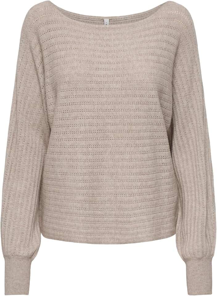 ONLY Damen Onlibi Ls Boatneck Struc Pullover Ex KNT