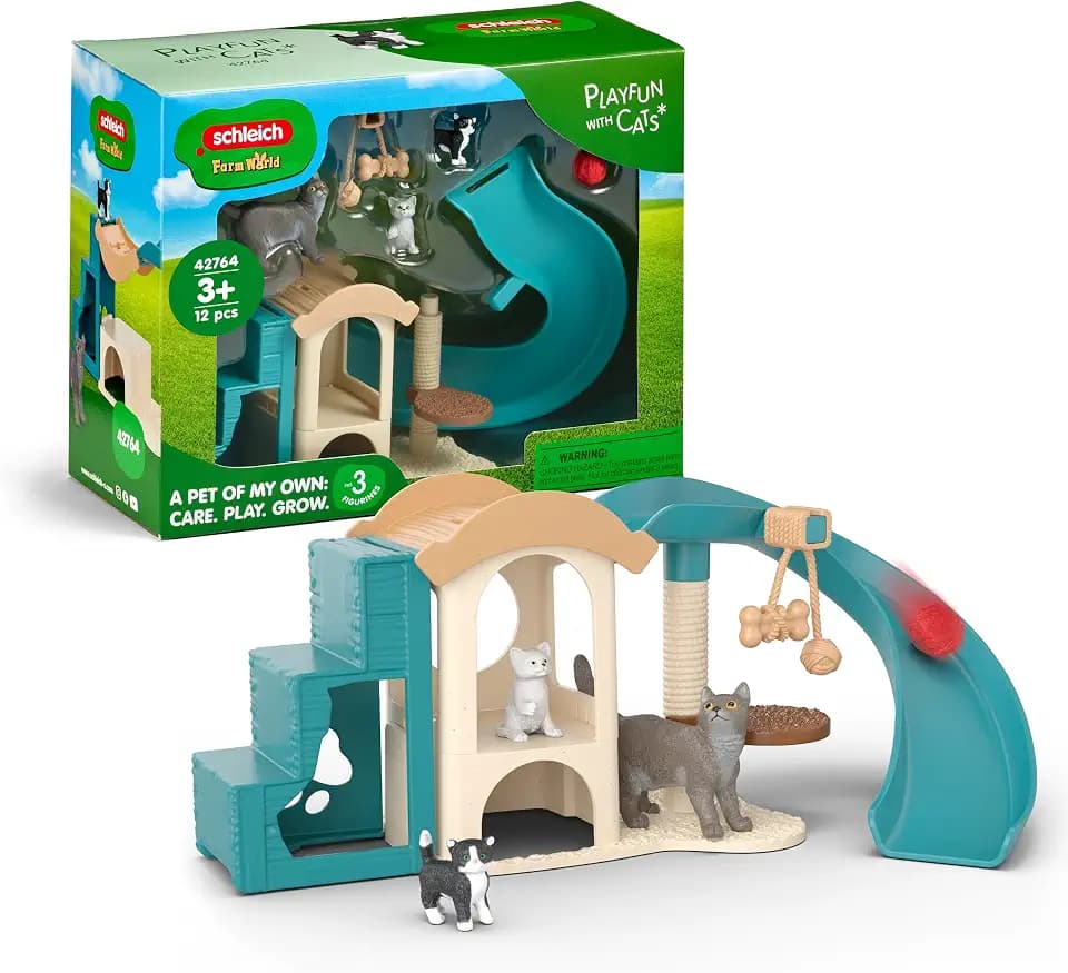 schleich Farm World | Spielspaß für Katzen 42764 | ab 3 Jahre | 12 Teile