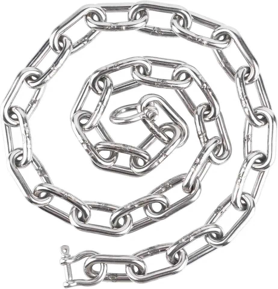 itayak Boat Anchor Chain, 316 Stainless Steel Marine Grade Anchor Lead Chain with Dual 5/16 Inch Lock Ring Shackles for Boats, Works with Different Anchors